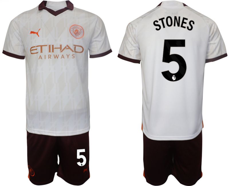 Men 2023-2024 Club Manchester City away white #5 Soccer Jersey